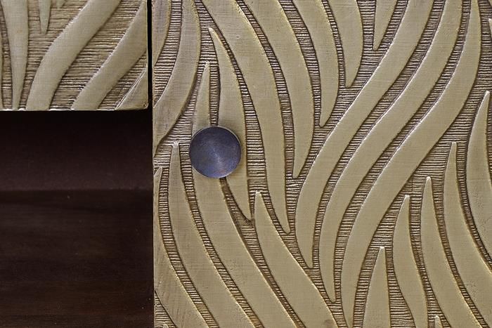 Mueble TV Madera Mango Bronce Repujado, 140 Cm