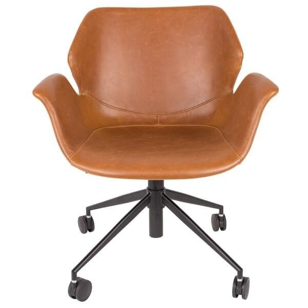 Sillón Oficina Marrón Giratorio Ruedas, 77/90 Cm