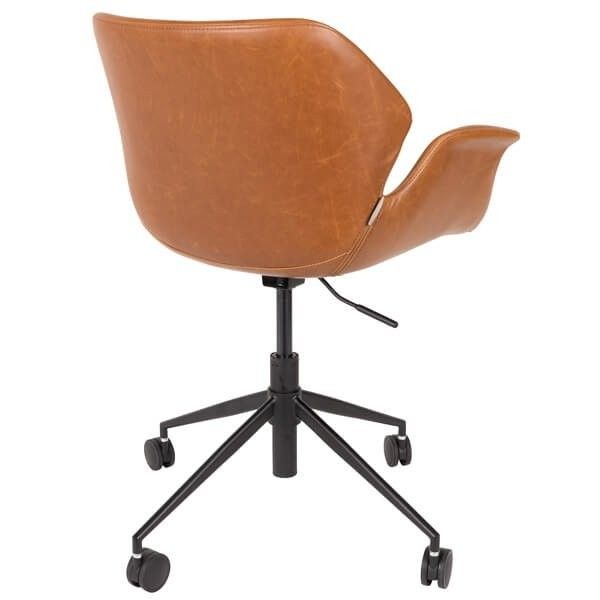 Sillón Oficina Marrón Giratorio Ruedas, 77/90 Cm