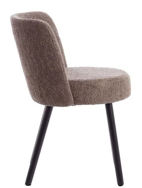 Silla Comedor Marrón Chenilla Madera Roble, 56 Cm