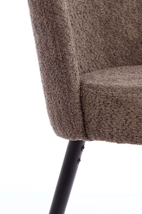 Silla Comedor Marrón Chenilla Madera Roble, 56 Cm