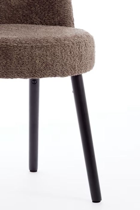 Silla Comedor Marrón Chenilla Madera Roble, 56 Cm