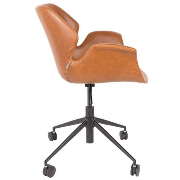 Sillón Oficina Marrón Giratorio Ruedas, 77/90 Cm