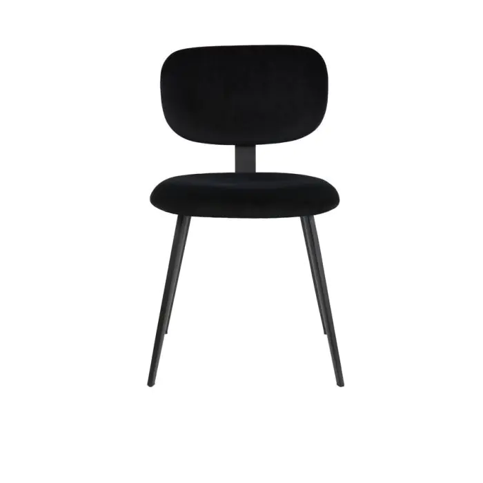 Silla Comedor Terciopelo Negro Acero, 55'5 Cm