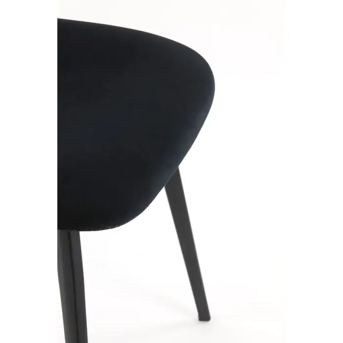 Silla Comedor Terciopelo Negro Acero, 55'5 Cm
