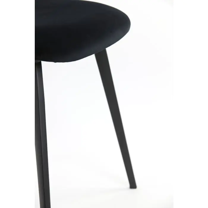 Silla Comedor Terciopelo Negro Acero, 55'5 Cm