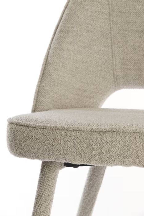 Silla Comedor Tapizado Tejido Gris Claro, 57 Cm