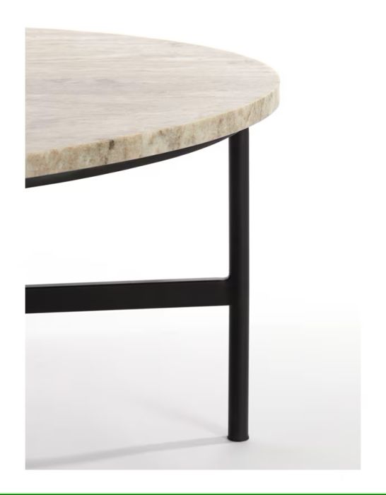 Mesa Centro Ovalada Mármol Metal, 140 Cm