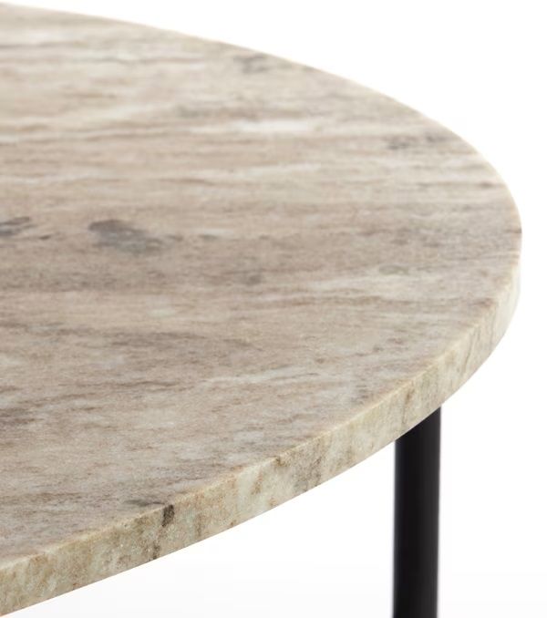 Mesa Centro Ovalada Mármol Metal, 140 Cm