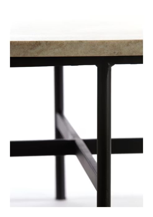 Mesa Centro Ovalada Mármol Metal, 140 Cm