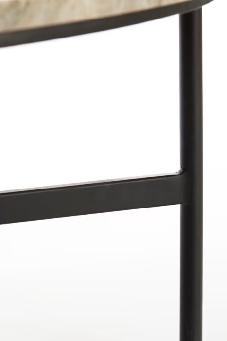 Mesa Centro Ovalada Mármol Metal, 140 Cm