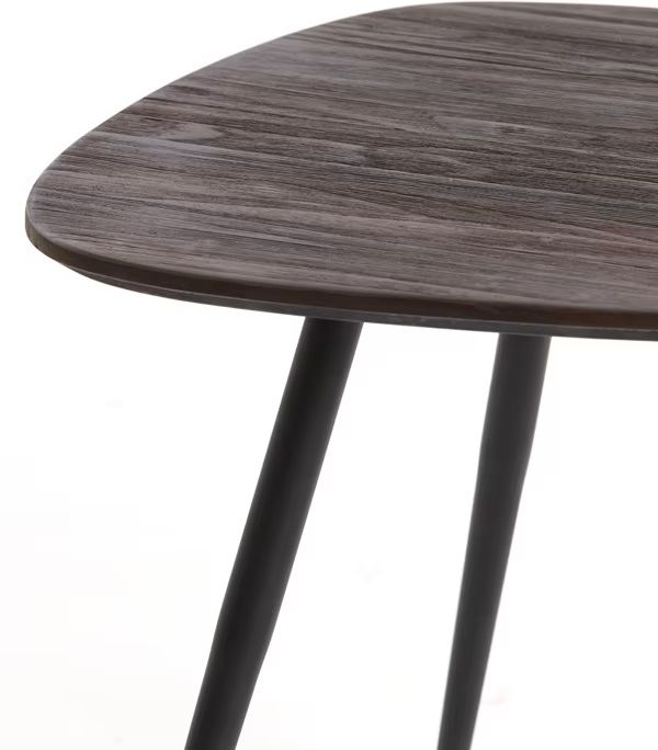 J/3 Mesas Centro Madera Mango Madera Teca Metal, Ø 62 Cm