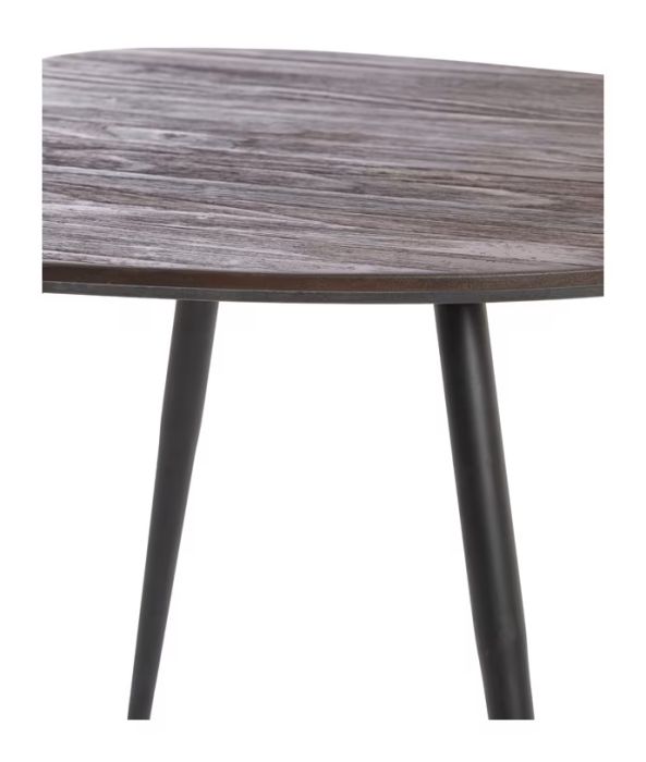 J/3 Mesas Centro Madera Mango Madera Teca Metal, Ø 62 Cm