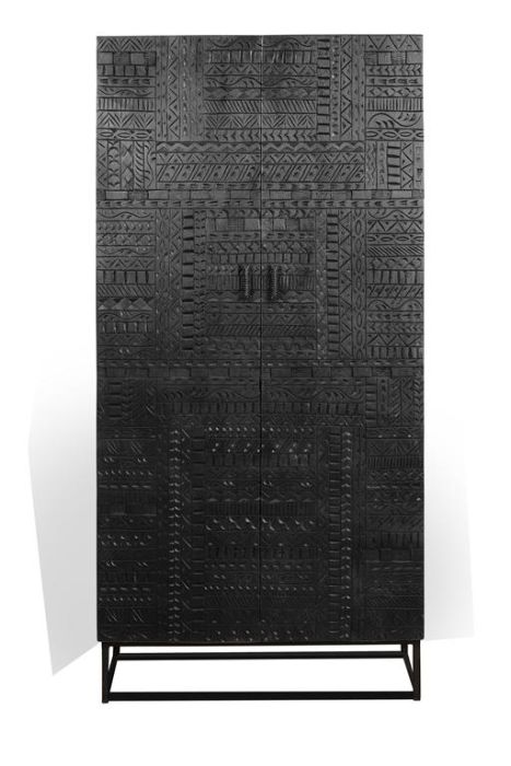 Armario Étnico Oriental Tallado Africano, 180 Cm