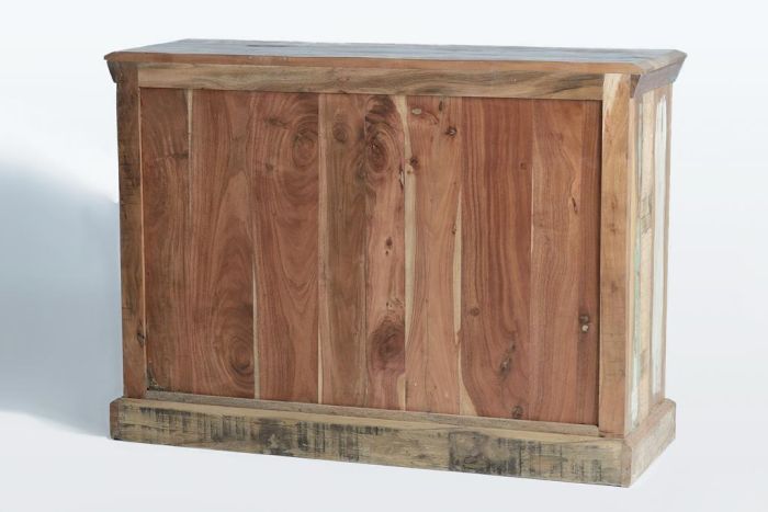 Aparador Multicolor Madera Reciclada 3 Puertas, 110 Cm