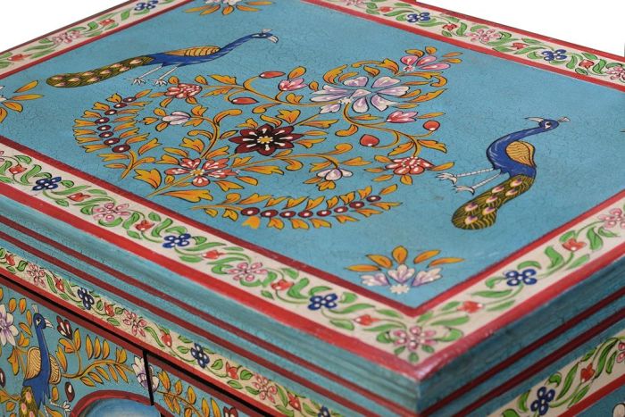 Mesita De Noche Multicolor 2 puertas 1 Cajón, 68 Cm