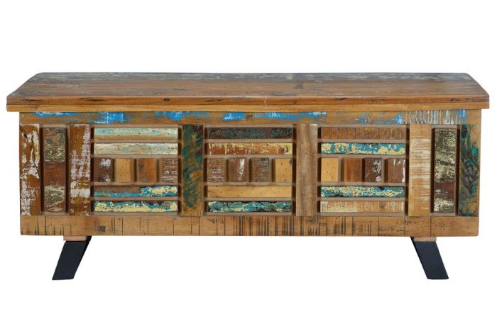 Baúl madera multicolor tapa superior