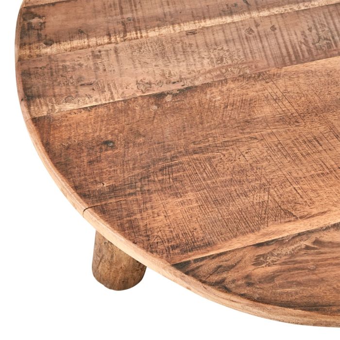 Mesa Centro Madera Recuperada Natural, Ø77 Cm