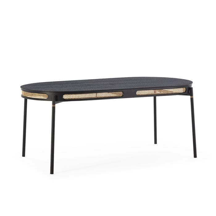 Mesa Comedor Estilo Tropical Negro Natural, 180 Cm