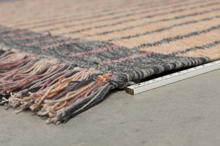 Alfombra Rayas Algodón Rosa, 230 Cm