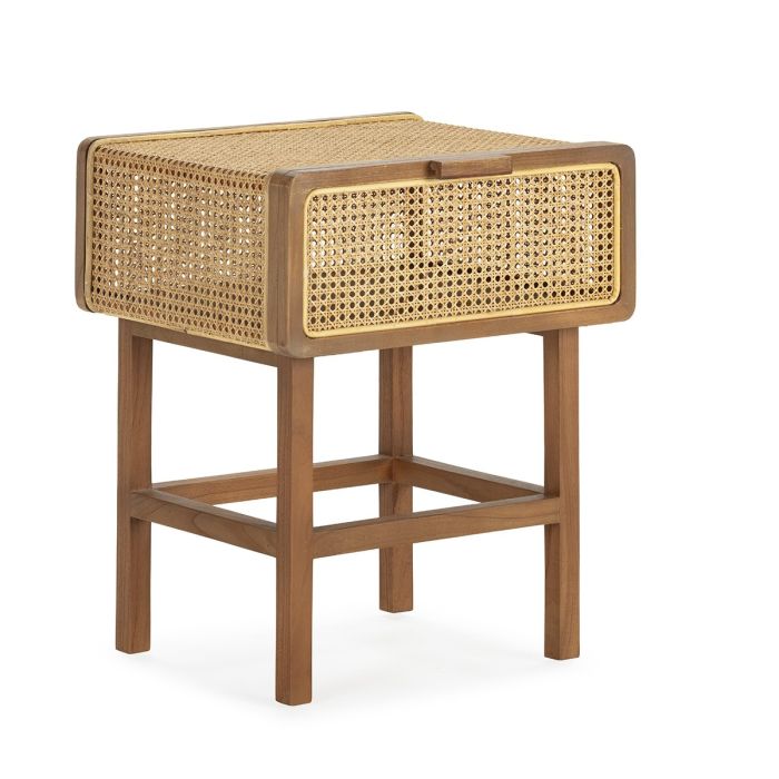 Mesita de Noche Madera de Cedro/Ratán 