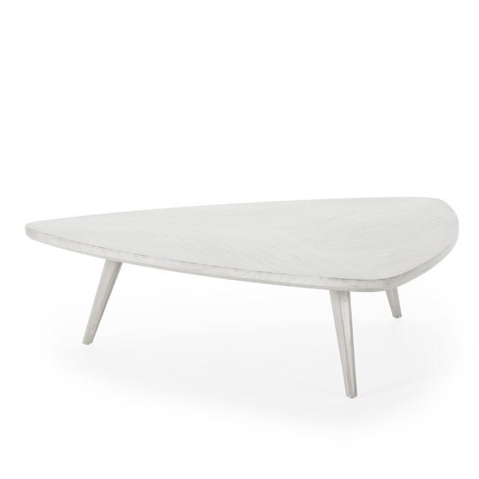 Mesa de Centro Nórdica de Madera de Cedro en Gris velado.