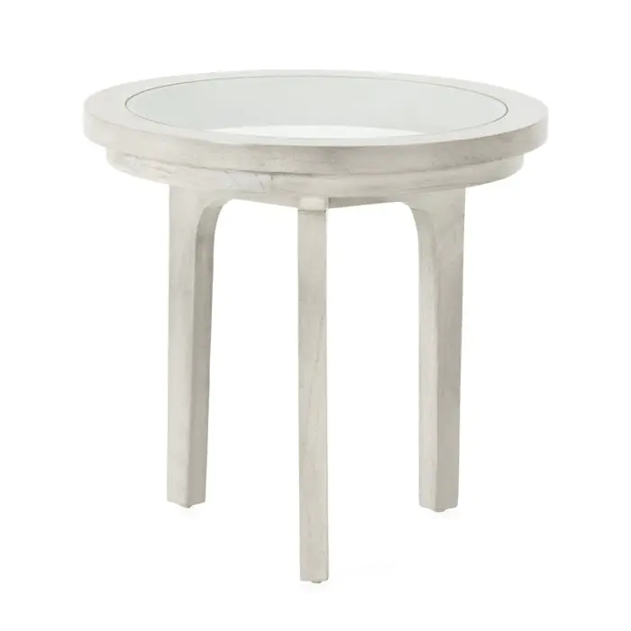 Mesa Auxiliar 50x50x48 Madera de Cedro/Cristal -- Gris Velado