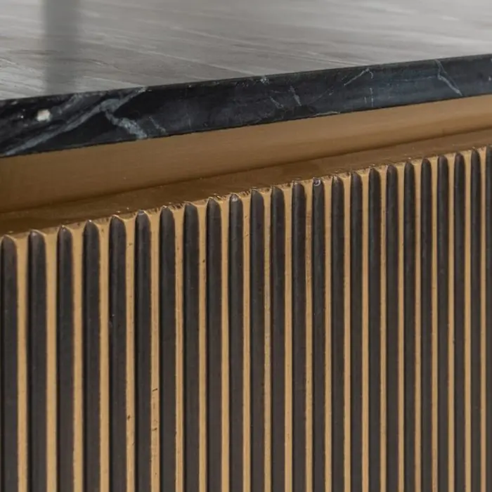 Mueble TV Madera Mango Mármol Natural/Negro, 170 Cm