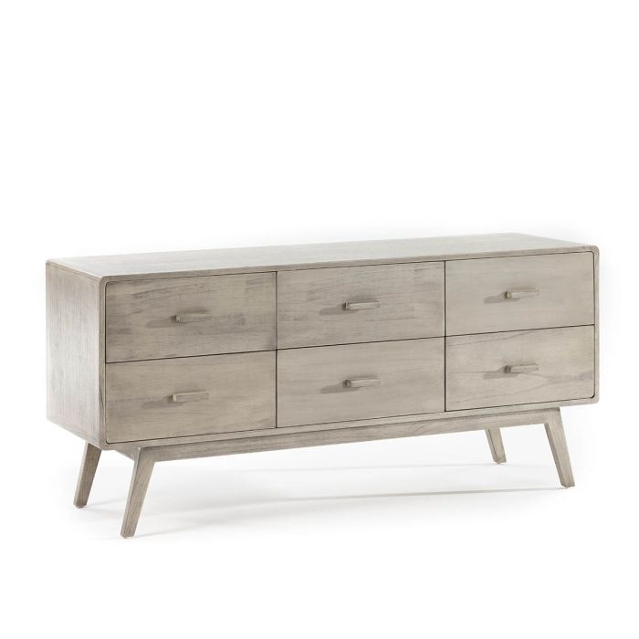Aparador nórdico en madera gris velado.
