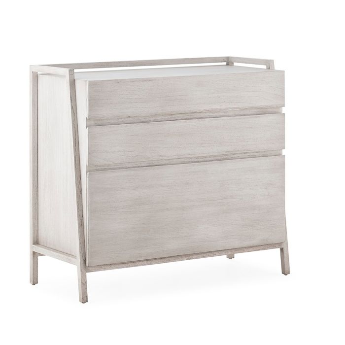 Cómoda o Mesita nórdica en madera de cedro gris velado.