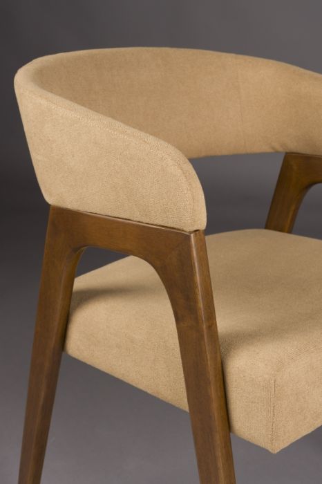 Silla Comedor Tejido Beige Madera, 58 Cm