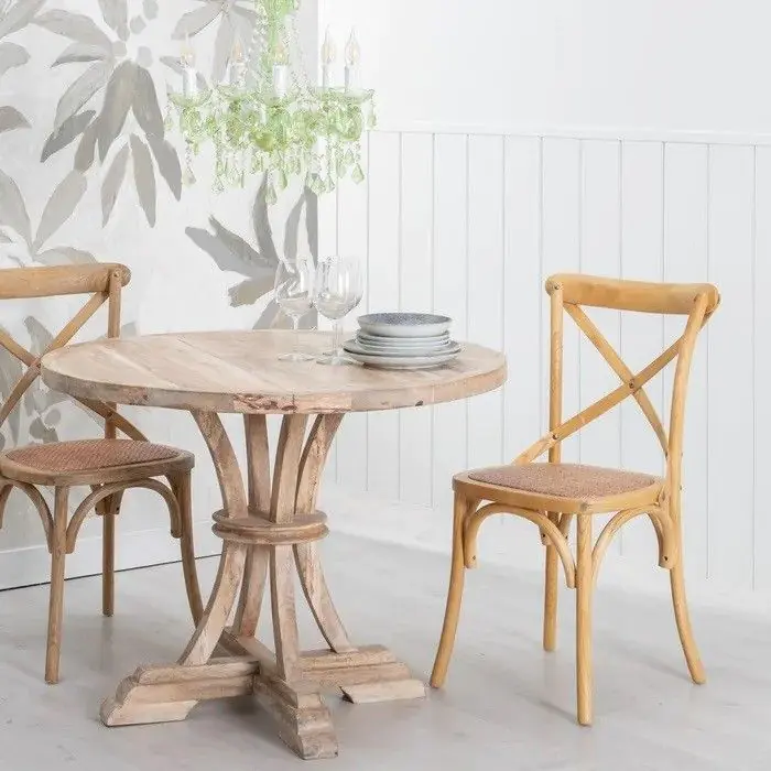 Silla Exterior Rejilla Madera Olmo Natural, 46 Cm