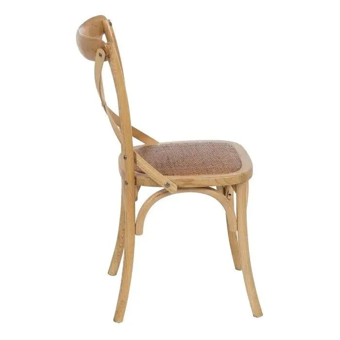 Silla Exterior Estilo Tropical Rejilla Madera Olmo Natural, 46 Cm