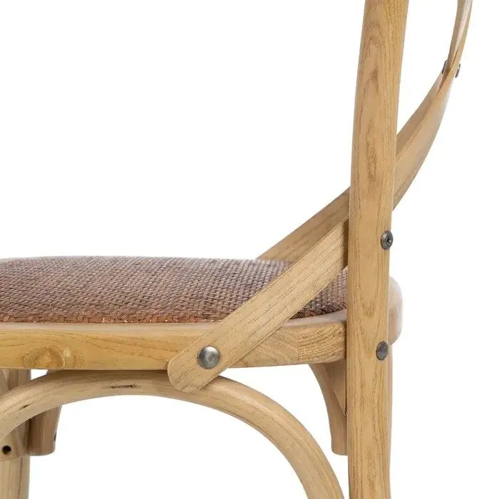 Silla Exterior Rejilla Madera Olmo Natural, 46 Cm