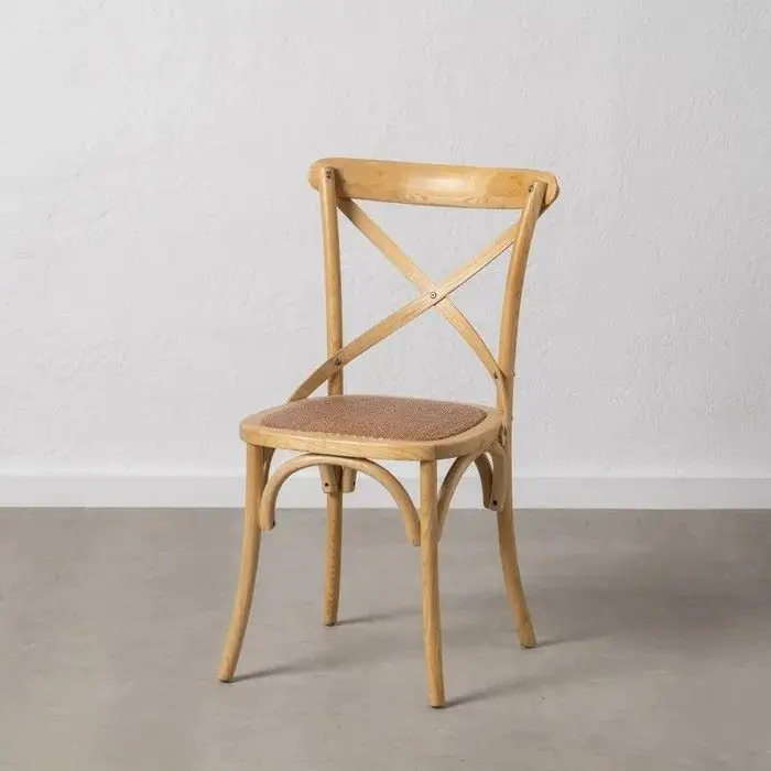 Silla Exterior Rejilla Madera Olmo Natural, 46 Cm
