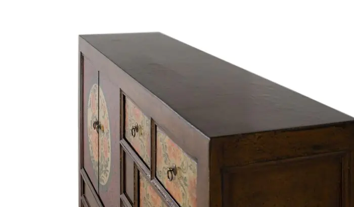 Aparador 2 Puertas 5 Cajones Olmo Caoba, 145 Cm