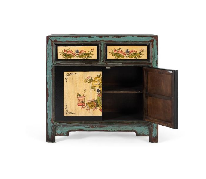 Aparador 2 Puertas 2 Cajones Pino Azul, 90 Cm