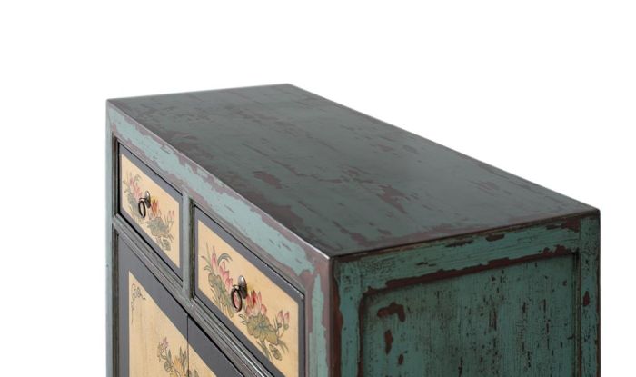Aparador 2 Puertas 2 Cajones Pino Azul, 90 Cm