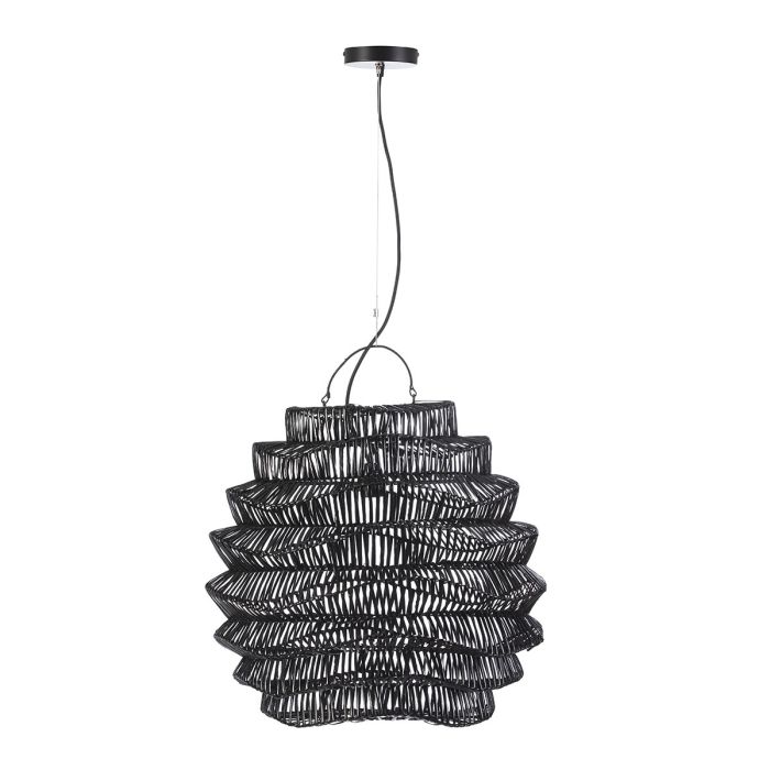Lámpara de Techo 55x55x60 Ratán Negro