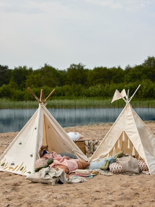 Tienda Tipi Infantil Algodón Beige, 110 Cm