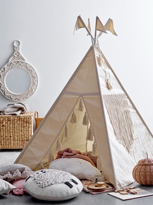 Tienda Tipi Infantil Algodón Beige, 110 Cm