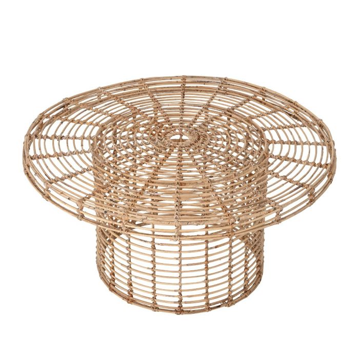 Mesa Centro Escandinavo Rattan Natural Ø 80 Cm