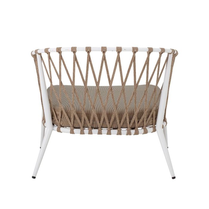 Sillón Contemporáneo Cuerda Marrón Metal Blanco