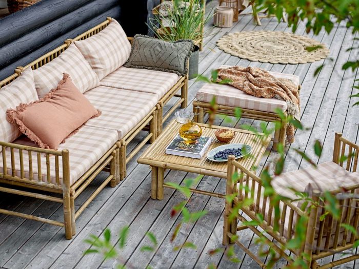 Silla Modular Madera Bambú, 72 Cm
