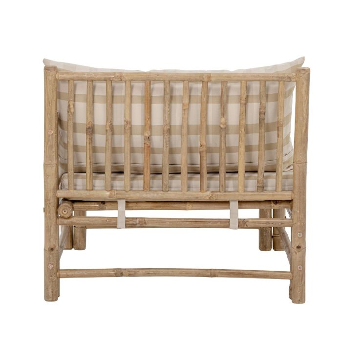 Sofá Esquinero Derecho Tejido Beige Madera Bambú, 77 Cm