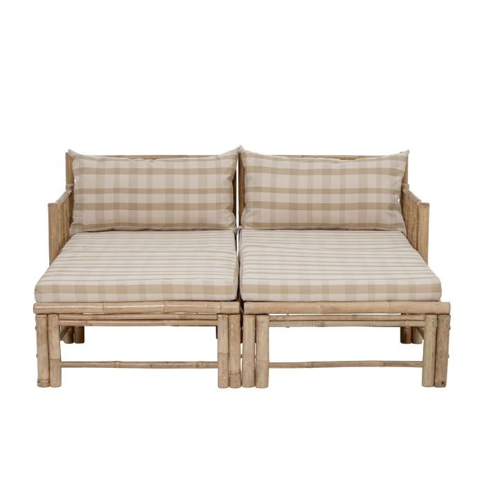 Sofá Módular 2 plazas Korfu Estilo Nórdico Madera Bambú, 154 Cm