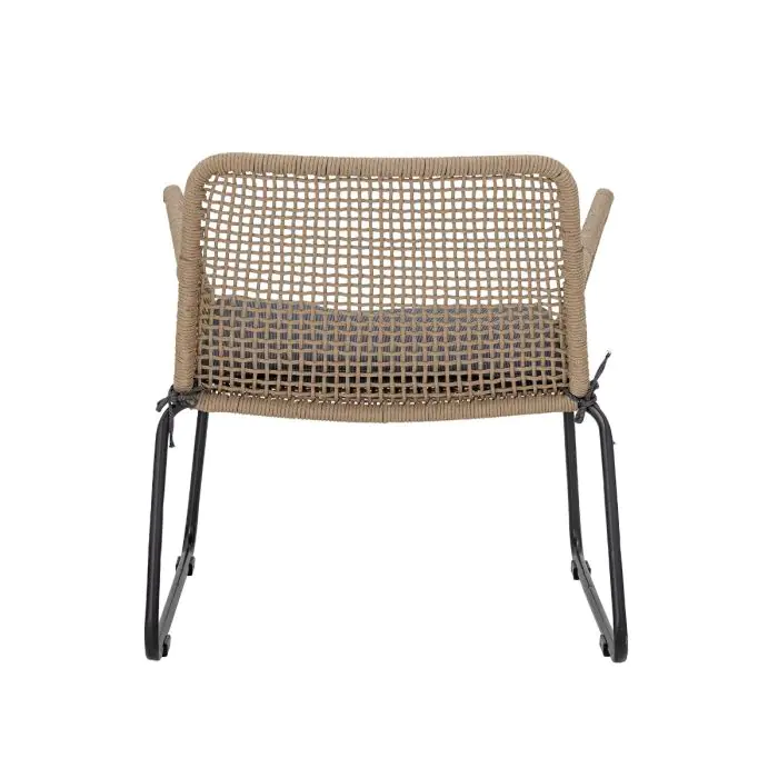 Sillón Mundo Escandinavo cuerda arena metal negro