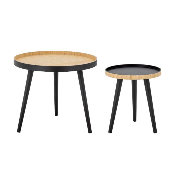 J/2 Mesas Auxiliares Redondas Cappuchino Estilo Nórdico-Escandinavo, 60 Cm
