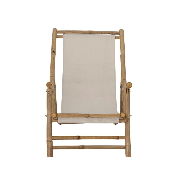 Tumbona Algodón Beige Madera Bambú, 60 Cm
