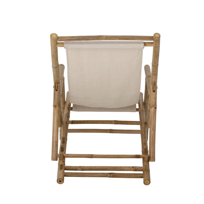Tumbona Algodón Beige Madera Bambú, 60 Cm